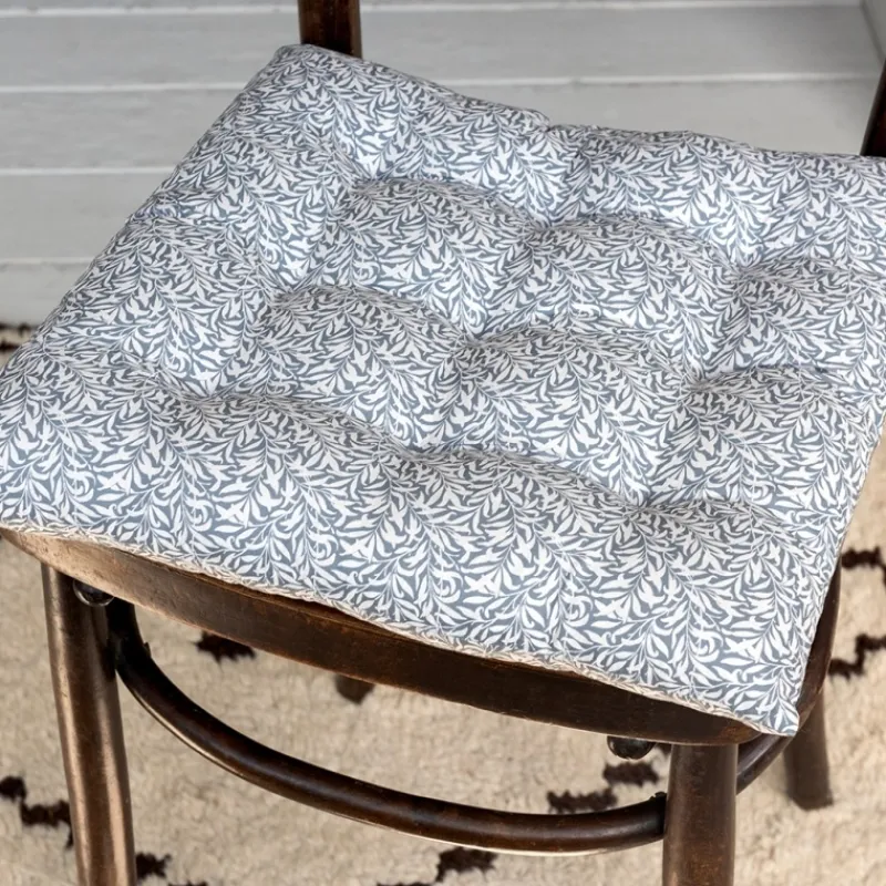 Rex London Seat pad cushion (37x37cm) - Grey leaf Sale