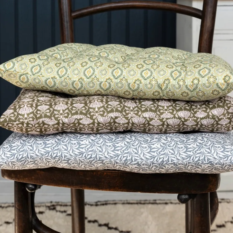 Rex London Seat pad cushion (37x37cm) - Grey leaf Sale