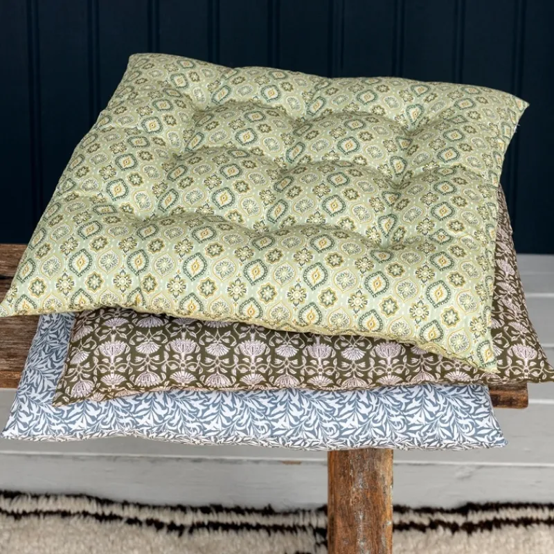 Rex London Seat pad cushion (37x37cm) - Grey leaf Sale