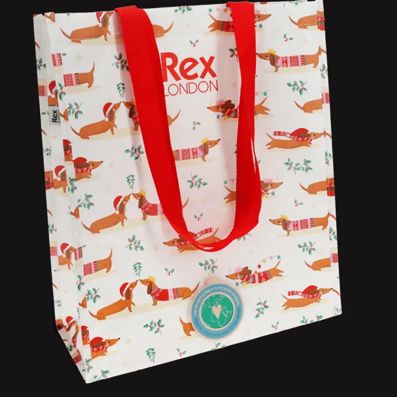 Rex London Shopping bag - Festive Sausage Dog Clearance