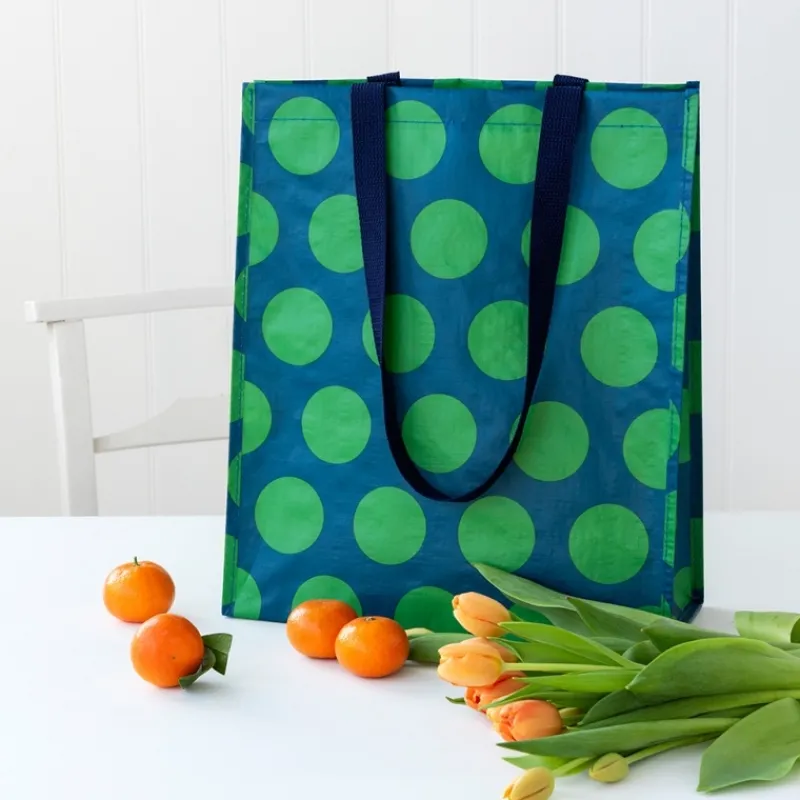 Rex London Shopping bag - Spotlight green on blue New