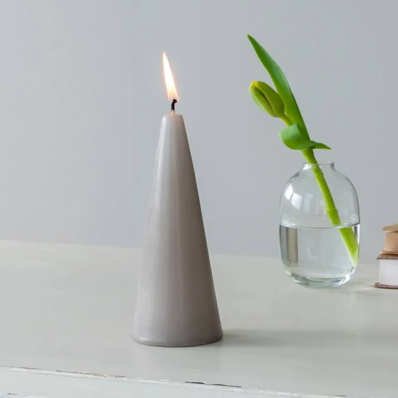 Rex London Small cone candle - Light Grey Hot