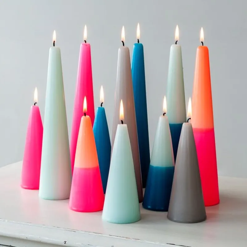 Rex London Small cone candle - Light Grey Hot