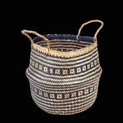 Rex London Small seagrass belly basket - Navy blue Discount