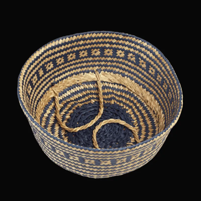 Rex London Small seagrass belly basket - Navy blue Discount
