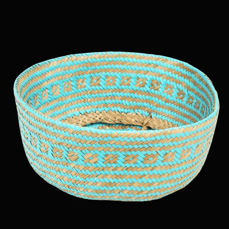 Rex London Small seagrass belly basket - Turquoise Best