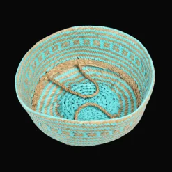 Rex London Small seagrass belly basket - Turquoise Best