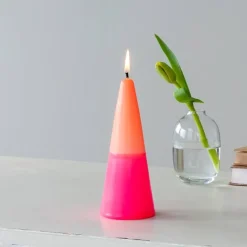 Rex London Small two-colour cone candle - Pink-orange Sale