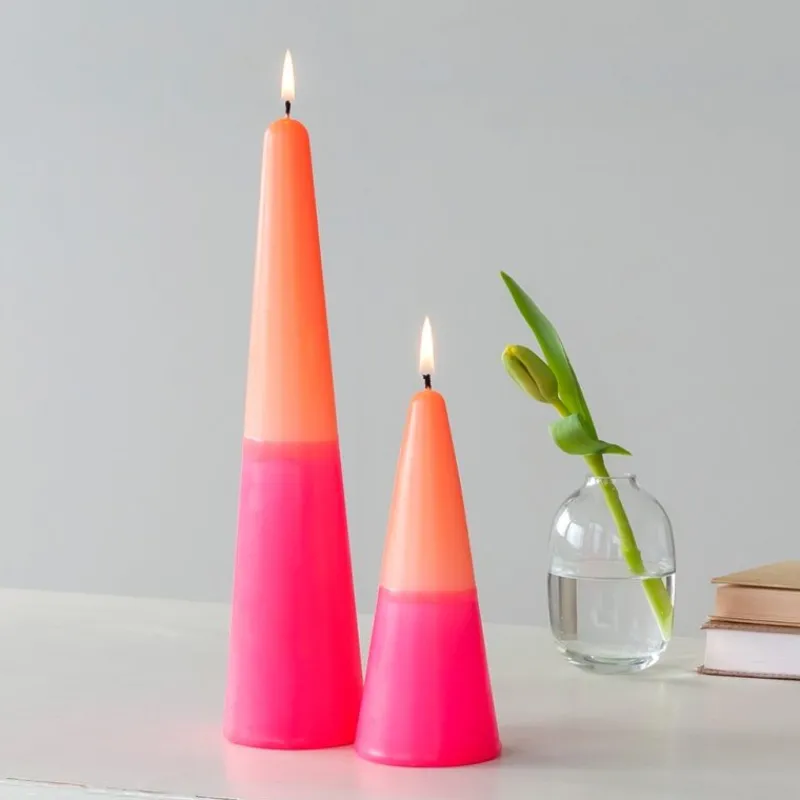 Rex London Small two-colour cone candle - Pink-orange Sale