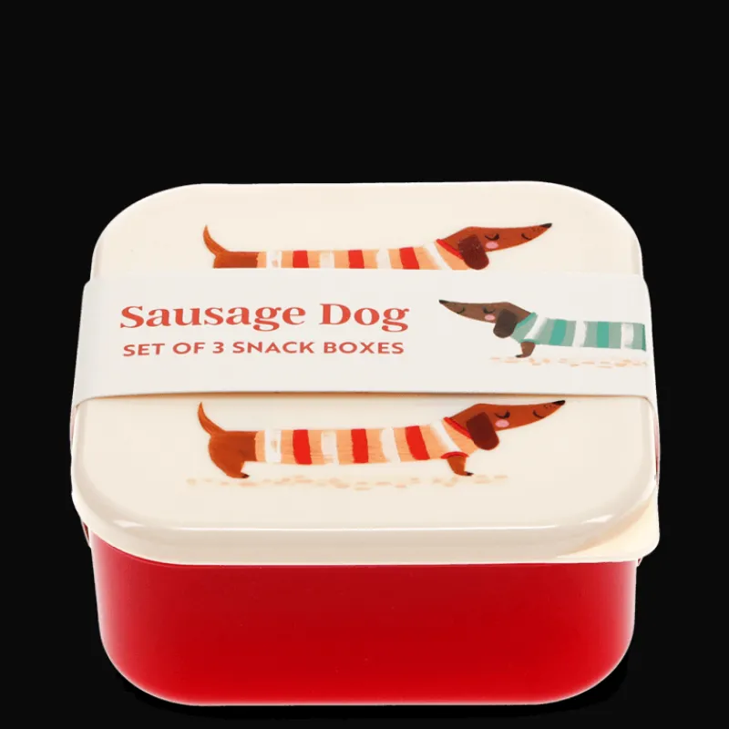 Rex London Snack boxes (set of 3) - Sausage Dog Hot
