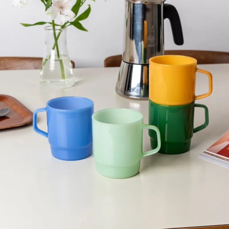 Rex London Stacking glass coffee cup 280ml - Milky blue Discount