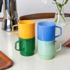 Rex London Stacking glass coffee cup 280ml - Milky blue Discount