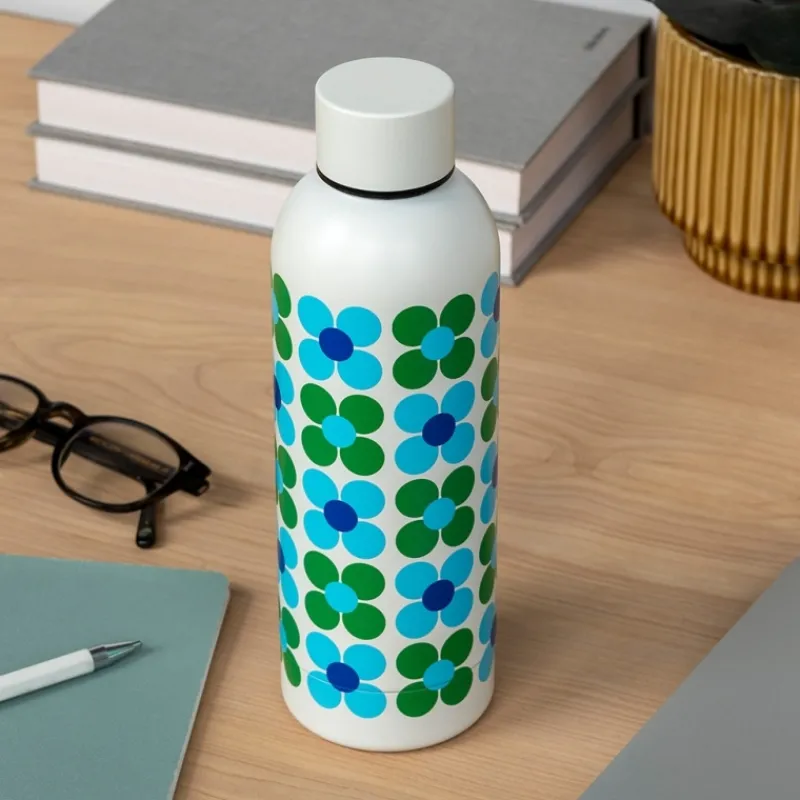 Rex London Stainless steel bottle 500ml - Blue and green Daisy Hot