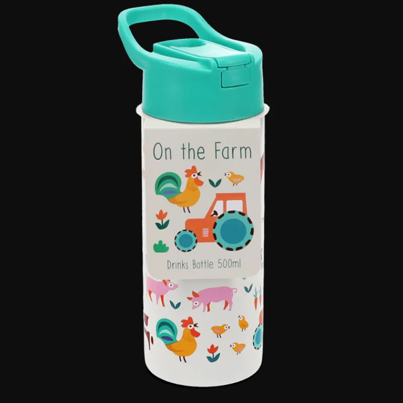 Rex London Stainless steel bottle with push button lid 500ml - Farmyard Online
