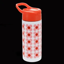 Rex London Stainless steel bottle with push button lid 500ml - Pink daisy Outlet