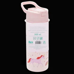 Rex London Stainless steel bottle with push button lid 500ml - Unicorn Fashion