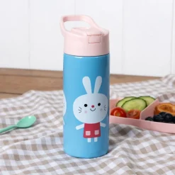 Rex London Stainless steel bottle with push button lid 500ml - Lottie and Friends Hot