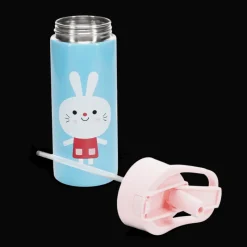 Rex London Stainless steel bottle with push button lid 500ml - Lottie and Friends Hot