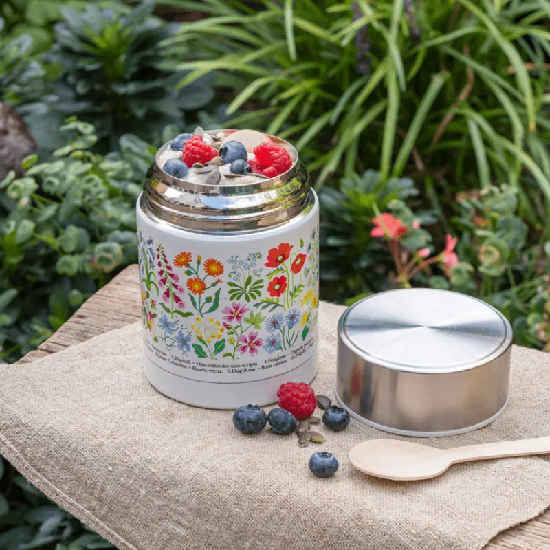 Rex London Stainless steel food flask (450 ml) - Wild Flowers Discount