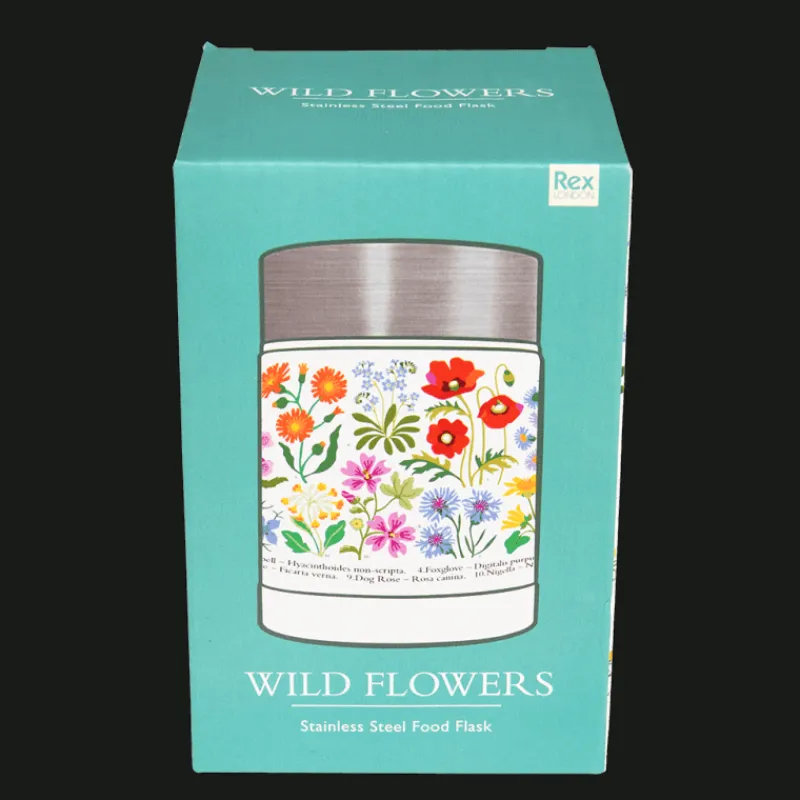 Rex London Stainless steel food flask (450 ml) - Wild Flowers Discount
