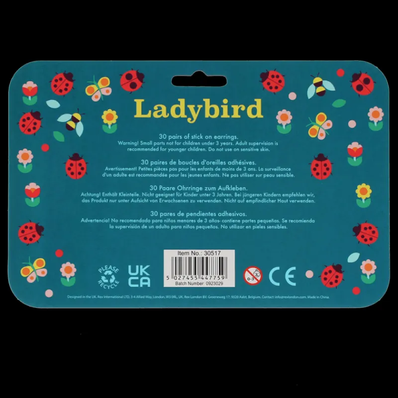 Rex London Stick on earrings (30 pairs) - Ladybird Clearance