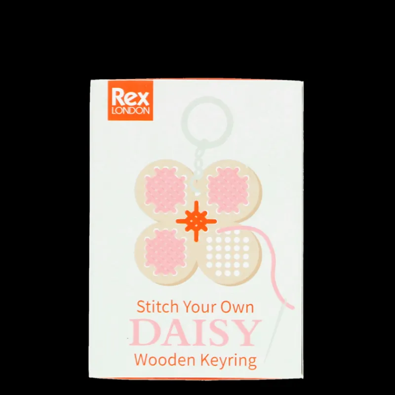 Rex London Stitch your own wooden keyring - Daisy Best