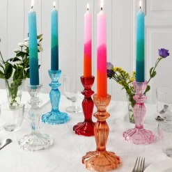 Rex London Tall glass candle holder - Orange New