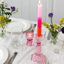 Rex London Tall glass candle holder - Pink Online