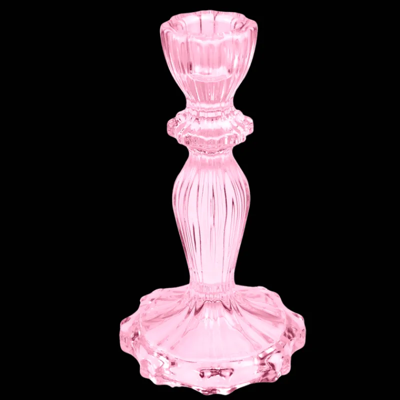 Rex London Tall glass candle holder - Pink Online