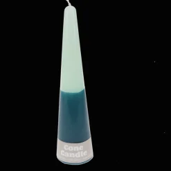Rex London Tall two-colour cone candle - Dark blue-mint green Fashion