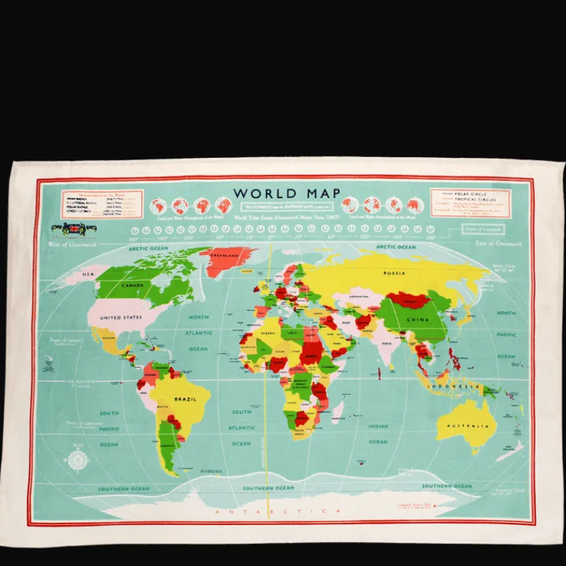 Rex London Tea towel - World Map Hot