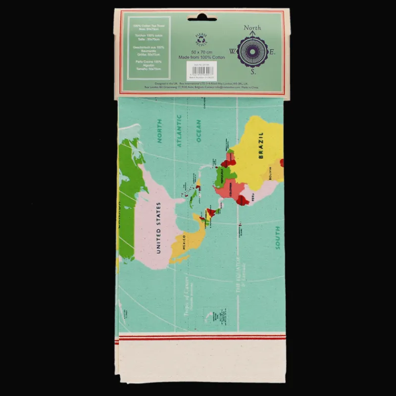 Rex London Tea towel - World Map Hot