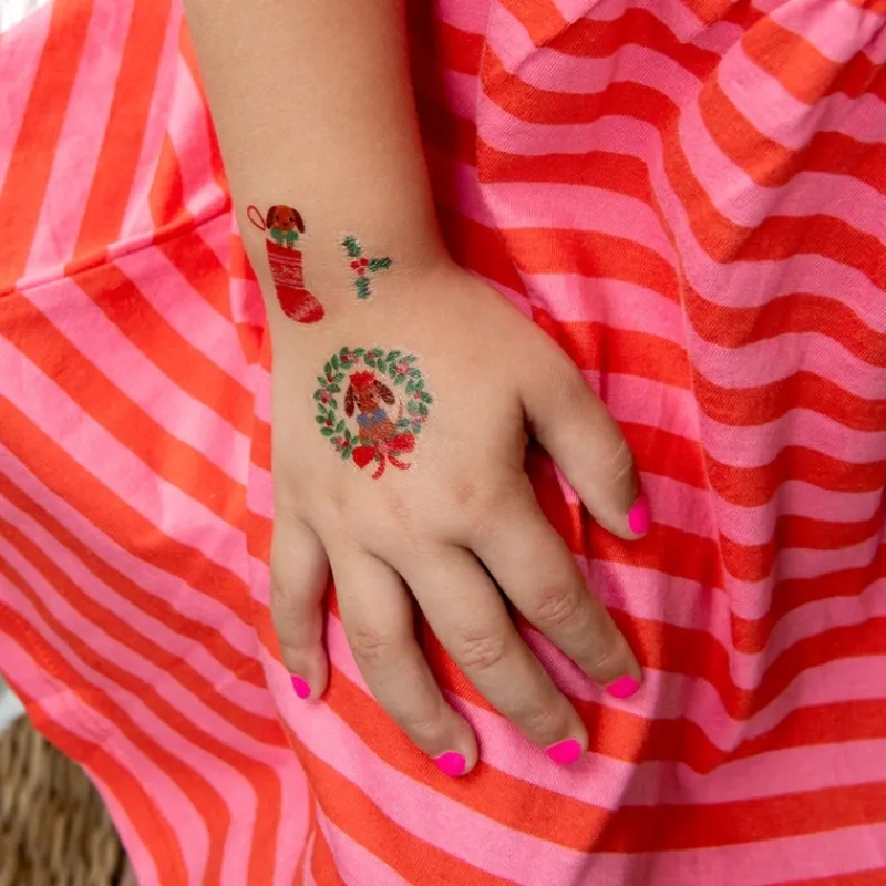 Rex London Temporary tattoos - Festive Sausage Dog Fashion
