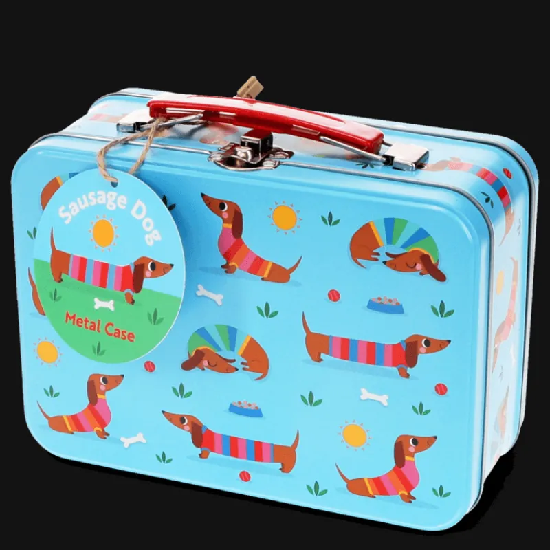 Rex London Tin case - Sunny Sausage Dog Fashion