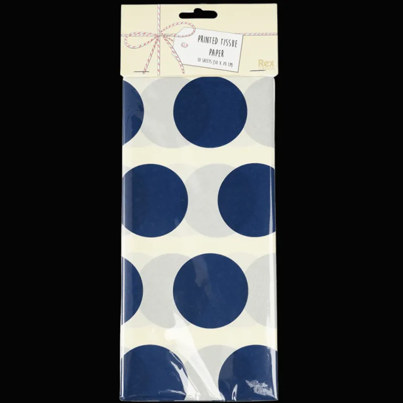 Rex London Tissue paper (10 sheets) - Spotlight navy on white Fashion