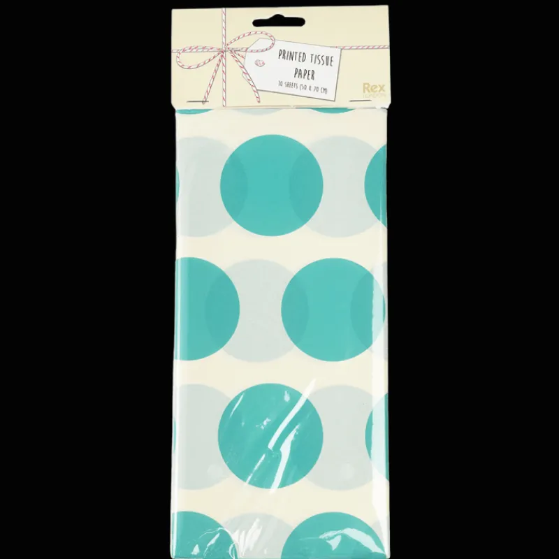 Rex London Tissue paper (10 sheets) - Spotlight turquoise on white Online