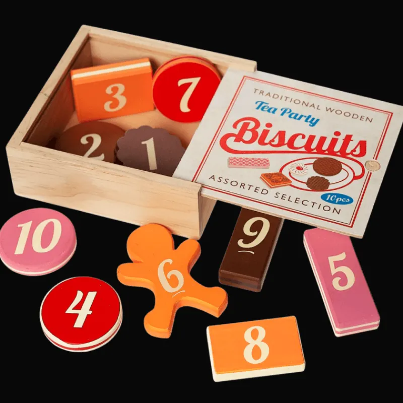 Rex London Traditional wooden toy - Biscuits with numbers Clearance