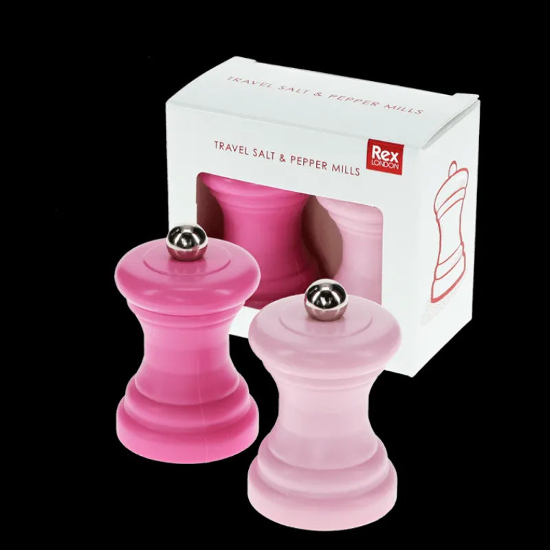 Rex London Travel salt & pepper mill set - Pink Hot