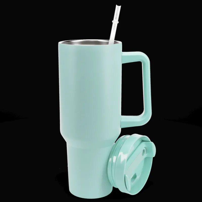Rex London Travel tumbler with handle (1.2Ltr) - Eggshell blue New