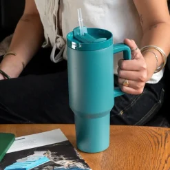 Rex London Travel tumbler with handle (1.2Ltr) - Petrol blue Online