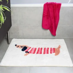 Rex London Tufted cotton bath mat - Sausage Dog Hot