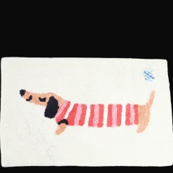 Rex London Tufted cotton bath mat - Sausage Dog Hot