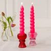 Rex London Twisted candles (pack of 2) - Bright pink Fashion