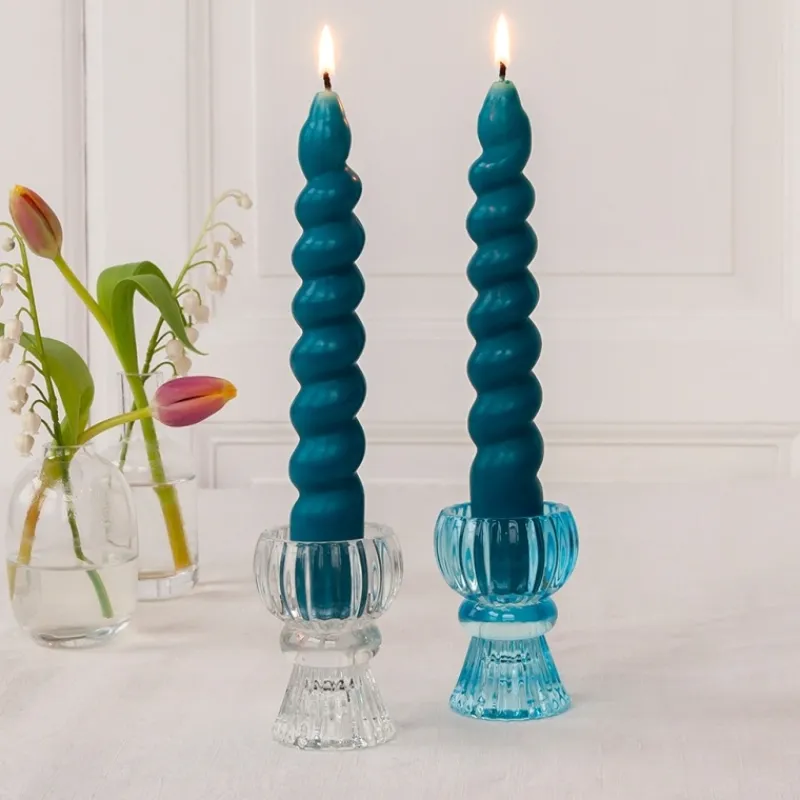 Rex London Twisted candles (pack of 2) - Dark blue Fashion