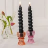 Rex London Twisted candles (pack of 2) - Dark grey Outlet
