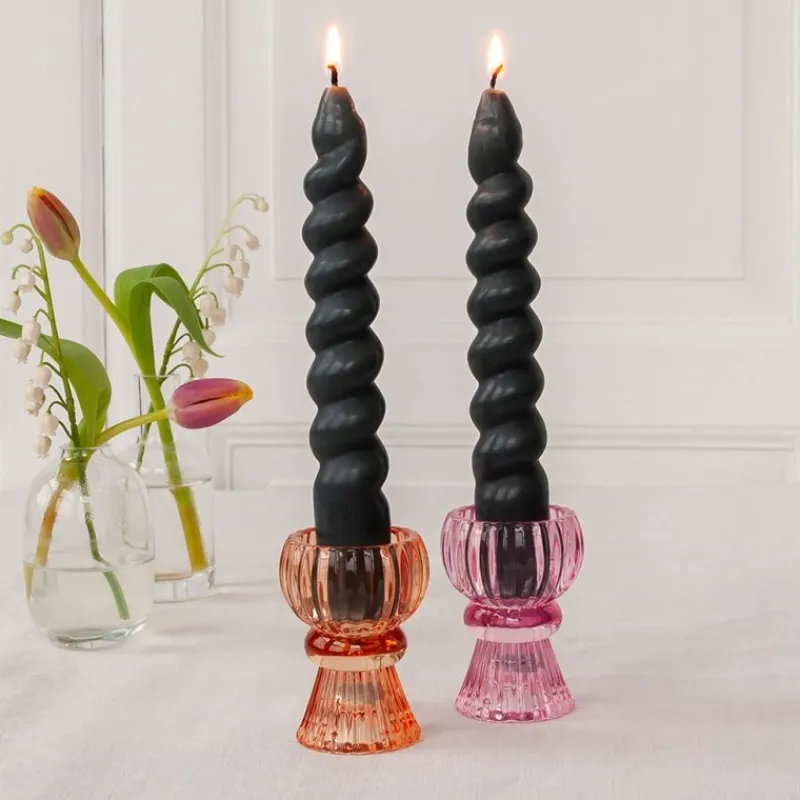Rex London Twisted candles (pack of 2) - Dark grey Outlet