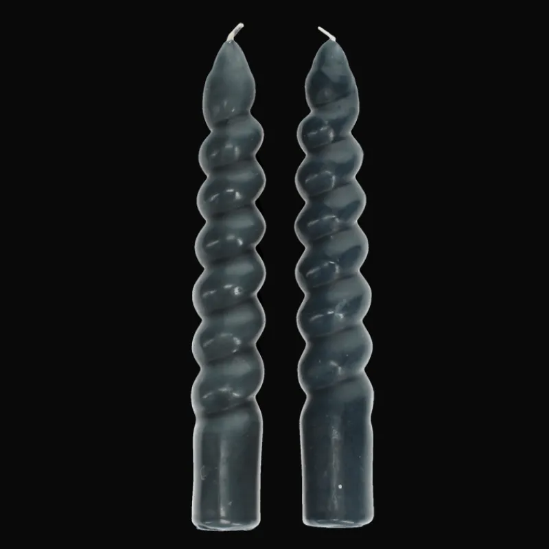 Rex London Twisted candles (pack of 2) - Dark grey Outlet