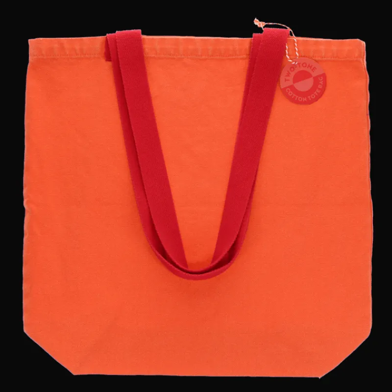 Rex London Two-tone cotton tote bag - Coral Discount