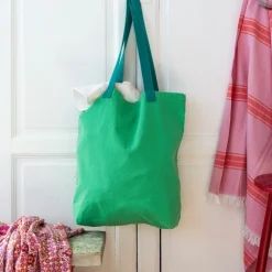 Rex London Two-tone cotton tote bag - Green Hot