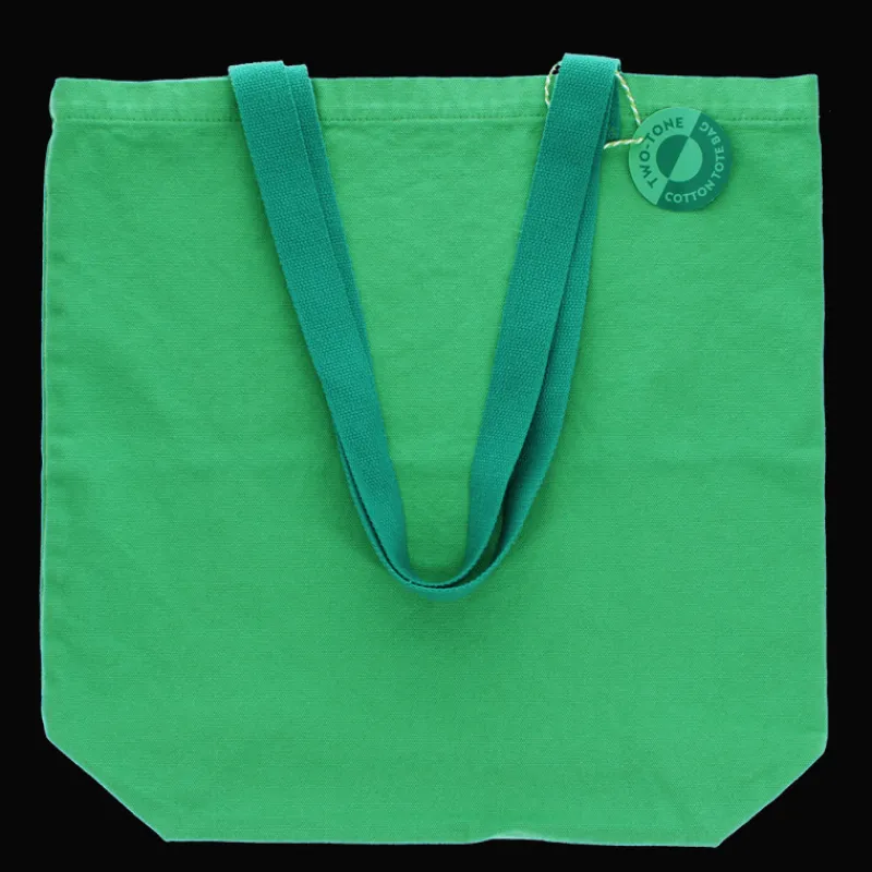 Rex London Two-tone cotton tote bag - Green Hot